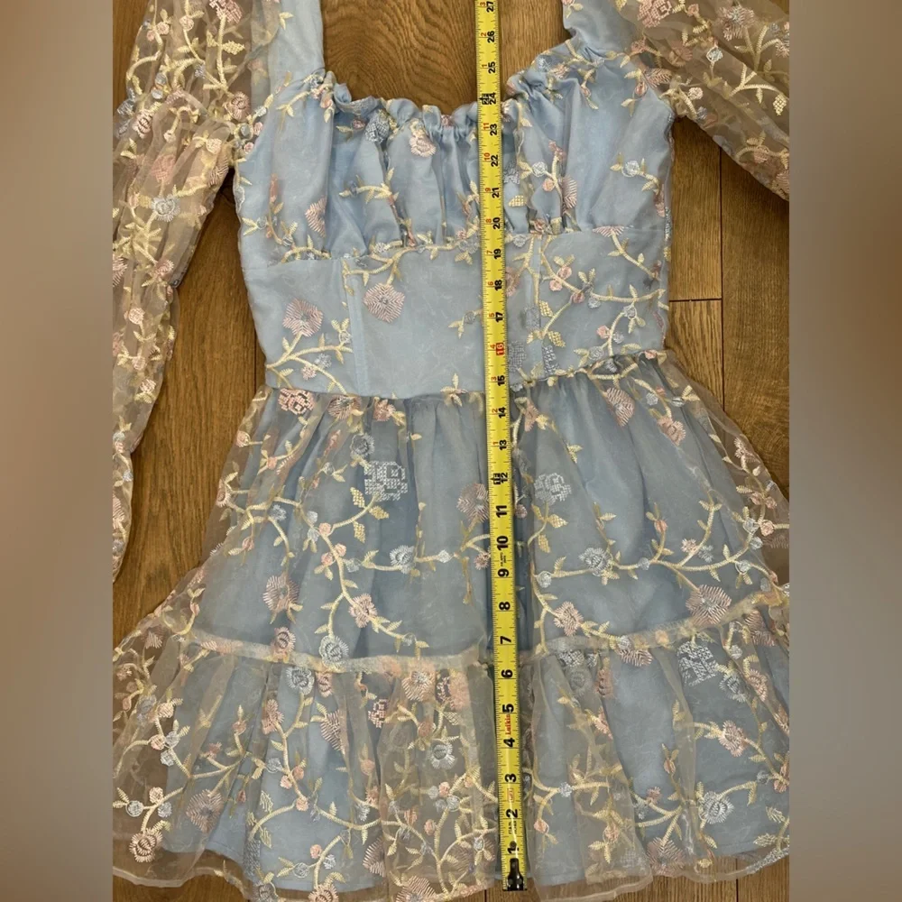 Sugar Thrillz Blue Floral Long Sleeve Dress - Picture 10 of 10